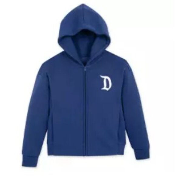 Disney Women's Oversized Blue Zip Hoodie with White Embroidered Logo (Size XS) - Picture 2 of 13
